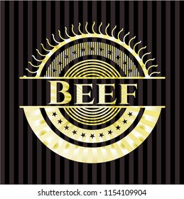 Beef gold shiny badge