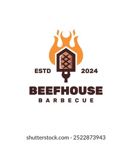 Vector con el logo de la barbacoa de Beef House
