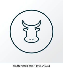 Beef icon line symbol. Premium quality isolated cow element in trendy style.