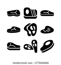 icono de carne o logotipo símbolo de señas aislado ilustración vectorial - Colección de iconos vectoriales de estilo negro de alta calidad
