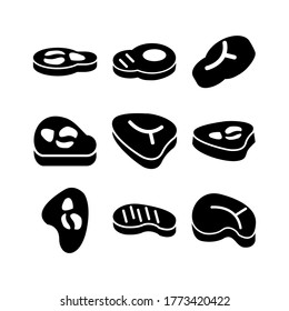 icono de carne o logotipo símbolo de señas aislado ilustración vectorial - Colección de iconos vectoriales de estilo negro de alta calidad
