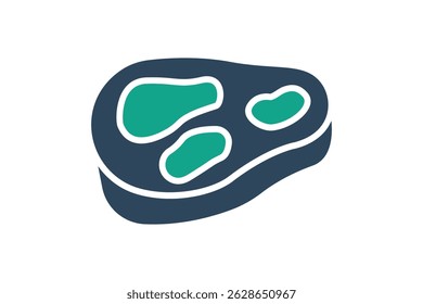 Beef icon. solid icon style. icon related to meat. food elements vector illustration