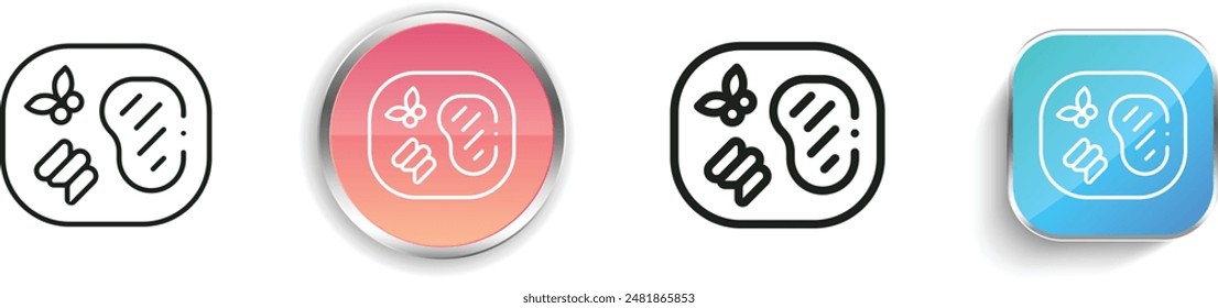 beef icon. Thin Linear, Regular and Button Style Design Isolated On White Background