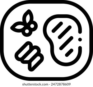 beef icon. Thin Linear Style Design Isolated On White Background