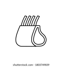 Ilustración vectorial de icono de carne. Icono de vector aislado.