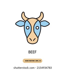 beef icons  symbol vector elements for infographic web