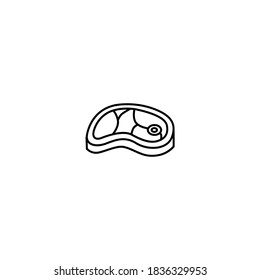 Beef icon.Thanksgiving icon. Simple, flat, outline, black.