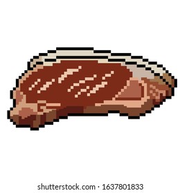 beef illustration isolated on white background. pixel art style. eps 10