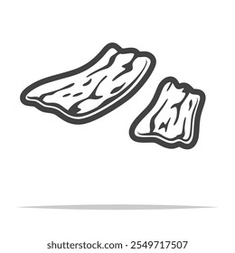 Beef jerky outline icon transparent vector isolated