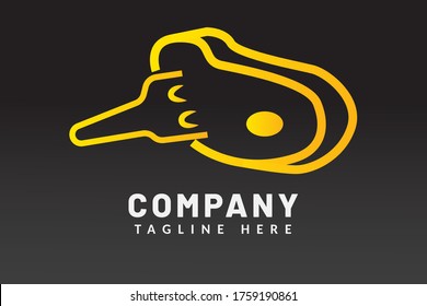 línea de ternera Ilustración plantilla de logotipo para el logotipo del restaurante, empresa alimentaria, marca de café. uso para sistema de marcas icónicas, implementación para impresión, sitio web, tarjeta de visita, fondo.