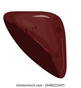 Beef liver illustration, beef cuts, flat design of meat cut