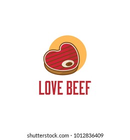 Beef logo. Eating beef logo. Food logo
