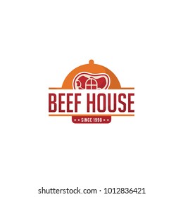 Beef logo. Eating beef logo. Food logo