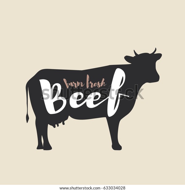 Beef Logo Lettering Farm Animals Collection Stock Vector (Royalty Free ...