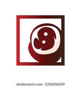 Rindenlogo, Fleischsteak-Vektorgrafik, Grill Cuisine-Design, Steak Restaurant-Markenzeichen-Vorlagensymbol