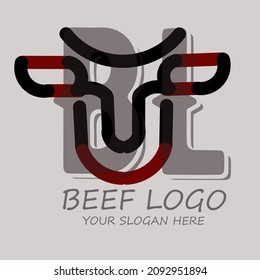 Beef logo for store. Vector illustration