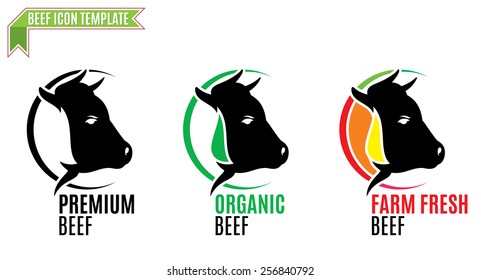 Beef Logo, Trade Sign, Icon Template