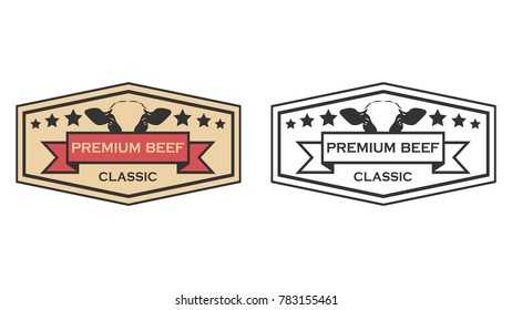 Beef logo vector. Cow logo.