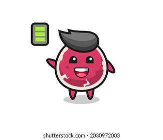 beef mascot character with energetic gesture , cute style design for t shirt, sticker, logo element