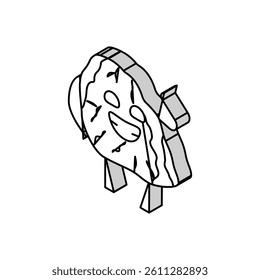 beef meat character isometric icon vector. beef meat character sign. isolated symbol illustration