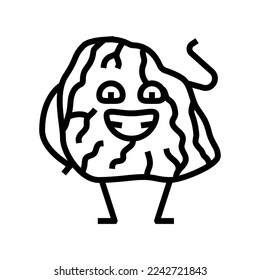 beef meat character line icon vector. beef meat character sign. isolated contour symbol black illustration