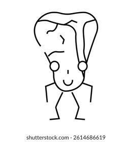 beef meat character line icon vector. beef meat character sign. isolated contour symbol black illustration