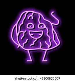 beef meat character neon light sign vector. beef meat character sign. isolated symbol illustration