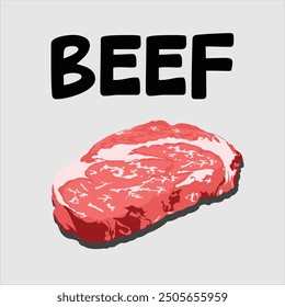 Ilustración de carne de res. Vector Alimentos