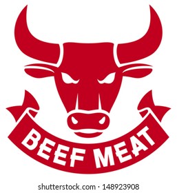 beef meat label (bull head)