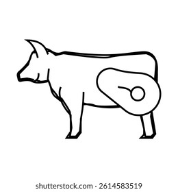 beef meat line icon vector. beef meat sign. isolated contour symbol black illustration