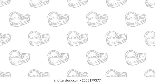 Beef Meat Pattern background. doodle steak pattern background. doodle meat pattern background.