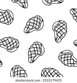 Beef Meat Pattern background. doodle steak pattern background. doodle meat pattern background.