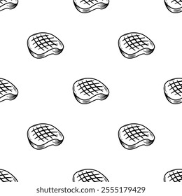 Beef Meat Pattern background. doodle steak pattern background. doodle meat pattern background.