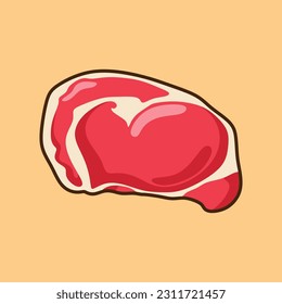 Beef Meat Raw, Fresh Red Meat Vector