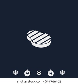 Beef meat steak icon.