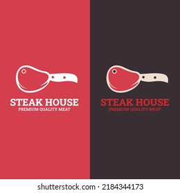 Beef, Meat and Steak Logo. Steak House or Meat Store Vintage