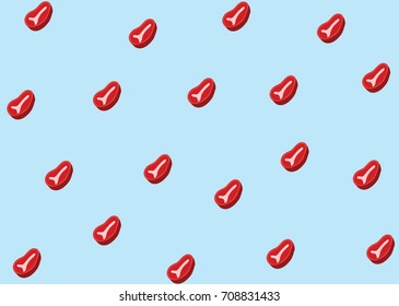 Beef Meat Vector Pattern Background