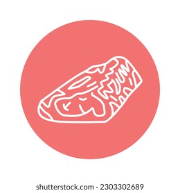 Beef neck cut color line icon. Cutting meat. Pictogram for web page, mobile app, promo.