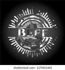 Beef on grey camouflage texture
