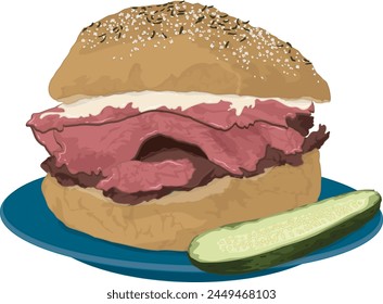 Beef on Weck Roast Beef Sandwich Buffalo New York