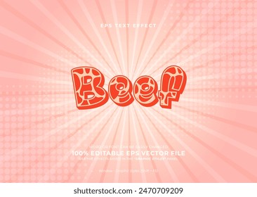 Beef pattern editable 3D text effect template