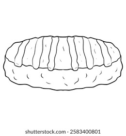 beef patty illustration hand drawn outline vector