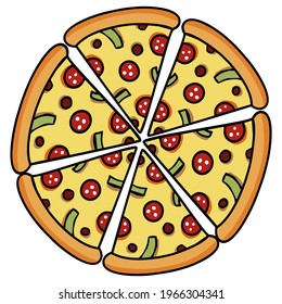 Beef Pizza Vector, Perfect for logo, illustration, pattern, Icon, Etc.