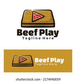 Beef play with wood art illustration