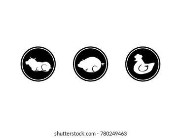 beef pork chicken menu icon restaurant