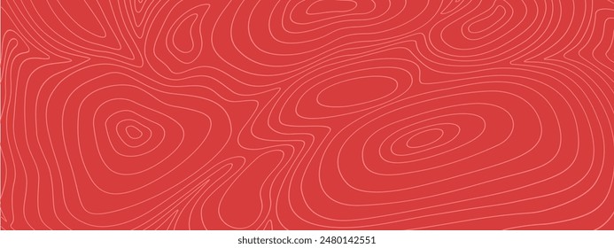 Beef or pork meat texture. Salmon, tuna or sushi structure. Fresh fillet macro view. Wavy lines and circles on red background. Vector flat illustration.