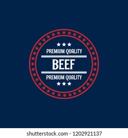 Beef premium quality badge. premium quality package label. vintage stamp. designed for butcher shop