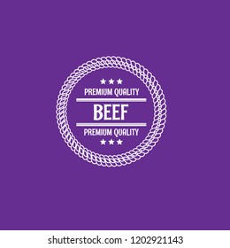 Beef premium quality badge. premium quality package label. vintage stamp. designed for butcher shop