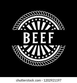 Beef premium quality badge. premium quality package label. vintage stamp. designed for butcher shop