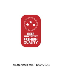 Beef premium quality badge. premium quality package label. vintage stamp. designed for butcher shop
